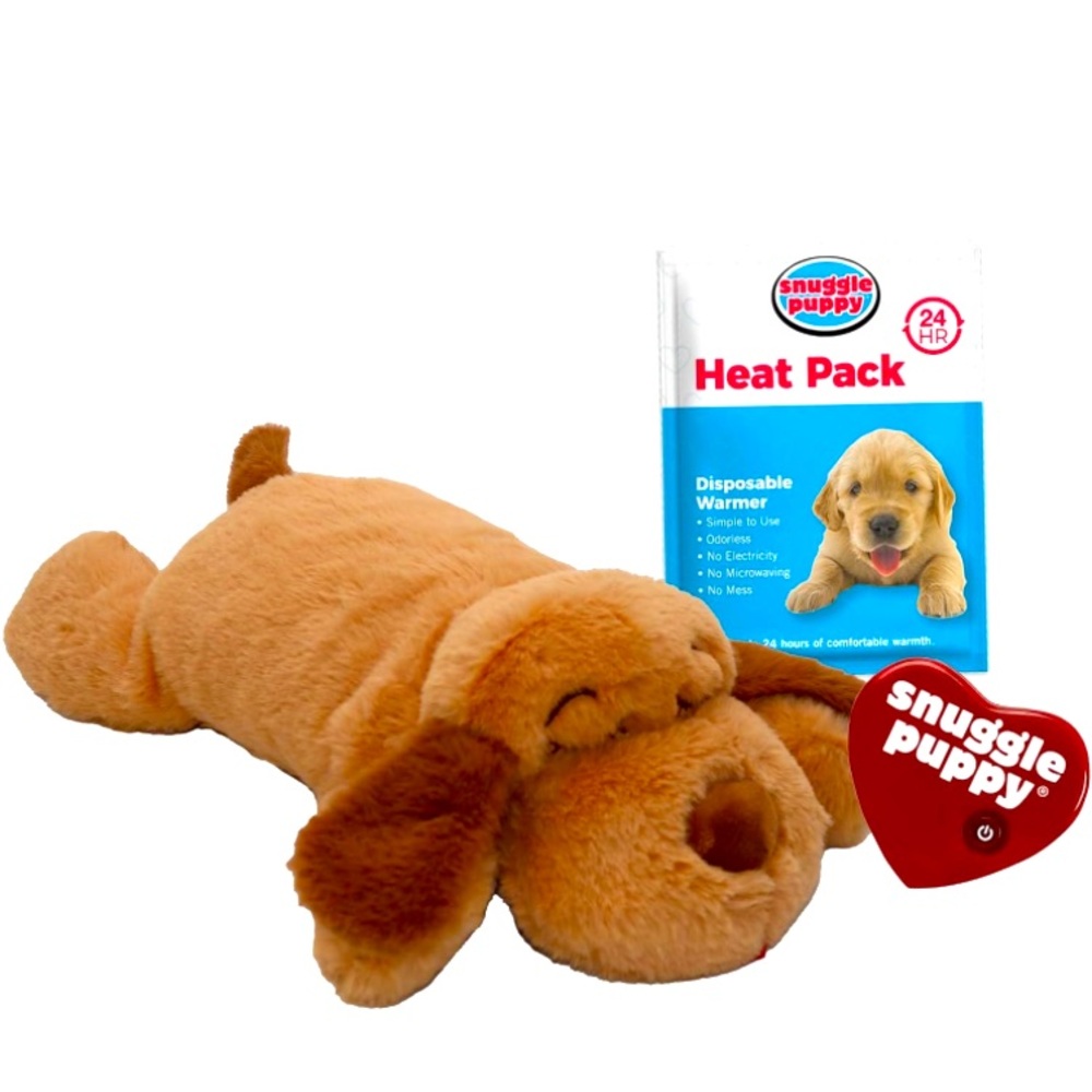 Snuggle Puppy Heartbeat Stuffed Toy for Dogs. Pet Anxiety Relief and Calming Aid